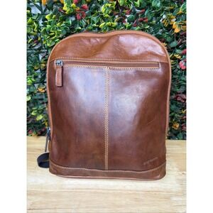 Jack Georges Voyager Small Backpack #7835  Buffalo Leather Amber Brown Travel